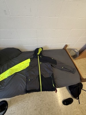 Under Armour Men's Hooded Full Zip Snowboard  Jacket Black Yellow LG 