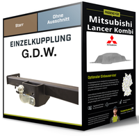 Starre AnhäNgerkupplung für Mitsubishi Lancer Kombi 85-92 Typ C1_V / C3_V G.D.W.