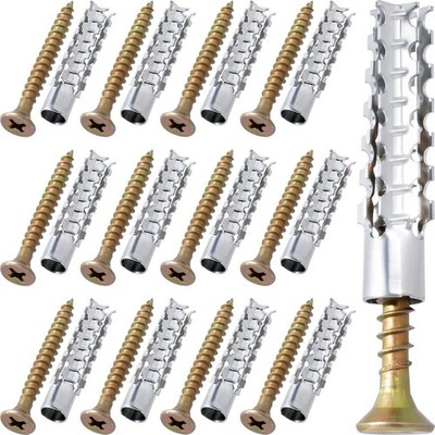 80 Pcs M6 Tree Shaped Steel Hollow Wall Anchor W/ Screws Loose Hinge Hole Repair