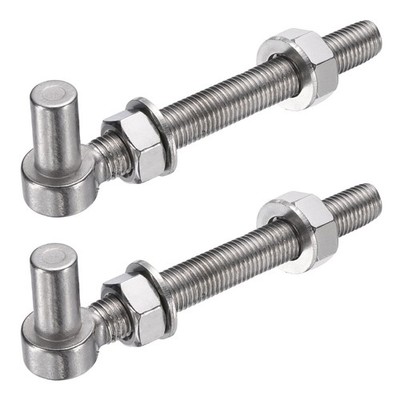 2Pcs J Bolt Gate Hinge, M16 x 6'' J-Bolt Post Hinge with Washers and Nuts