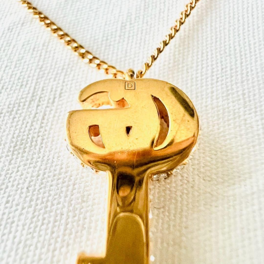 Auth GUCCI Necklace Key Shape Interlocking GG Log… - image 3