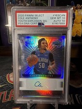 Cole Anthony 2020 Select Youth Explosion Signatures PSA 10/10 RC 