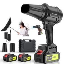 Cordless Leaf Blower, 600000RPM Handheld Leaf Blower with 2 X 4.0Ah Batteries...