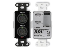 RDL DB-RN22 Dante 2x2 Wall Mic/Line Interface PoE AES67 24-Bit
