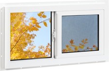 Vinyl Basement Window, Bathroom Sliding Window 32" x 18" White | Double Pane....