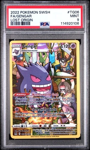 2022 POKEMON SWORD & SHIELD LOST ORIGIN #TG06 FULL ART/GENGAR PSA 9