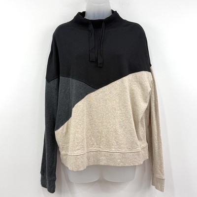 Pact Airplane Colorblock Pullover Sweatshirt Women's L 100% Organic Cotton