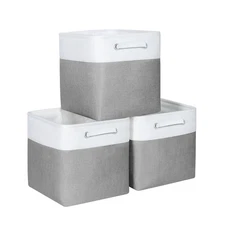 Cube Storage Bins 12X12X12 inch Organizer Collapsible Basket with Dual Carry