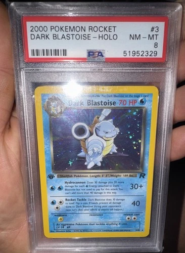 Pokemon TCG-PSA 8-1st Edition DARK BLASTOISE 3/82 - TEAM ROCKET Holo