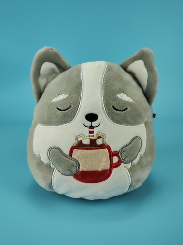 SQUISHMALLOW Casmir The Husky Hot Chocolate Puppy Dog Plush Stuffed Toy 9” - Picture 4 of 12