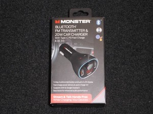 Monster Bluetooth FM Transmitter Car Charger PD 20W QC 30 Fast Charge New