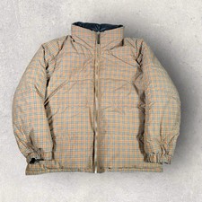 Burberry Reddich Reversible Vintage Check Plaid Puffer Down Jacket Size XL Rare