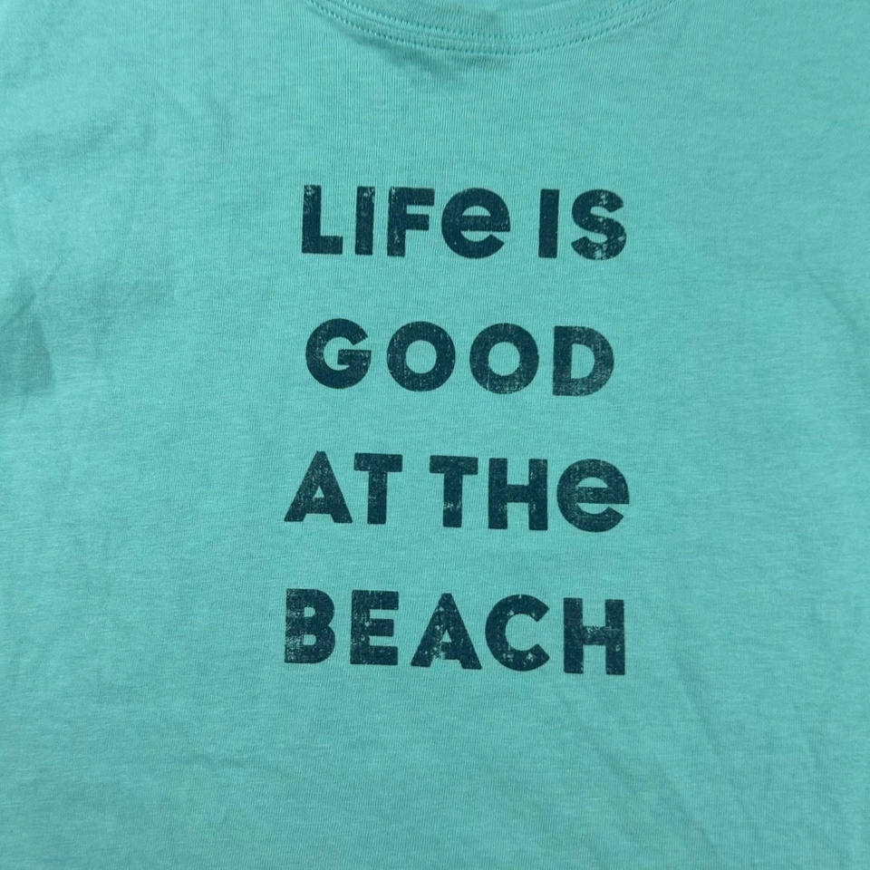 Camisa Life Is Good Mujer XXL Azul Trituradora Manga Corta Camiseta Ligera Foto 3 de 4