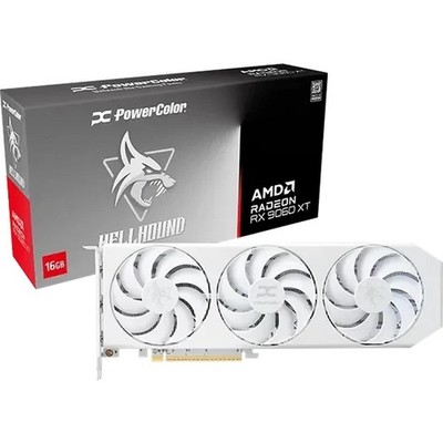 Grafikkarte Powercolor RX 9060XT Hellhound Spectral White OC 16GB - 16GB GDDR6, 