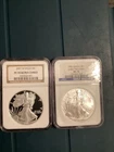 Two 2007 American Silver Eagles: NGC PF 70 Ultra Cameo & MS 70 ER