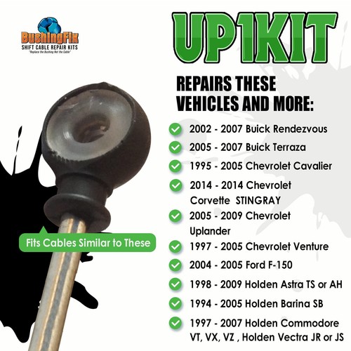 BushingFix UP1Kit Transmission Shift Cable Bushing Repair Kit, Shifter Cable ... - Picture 4 of 9