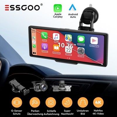 10,26 Zoll Carplay 2 Lens 4K Dashcam Auto 4K+ 1080P vorne hinten innen Parkmodus