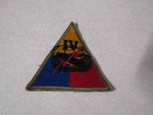 MILITARY PATCH WW2 ERA OR LATER US ARMY 4TH IV ARMORED DIVISION #1