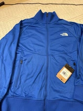 NWT The North Face Men's TNF Tech Full-Zip Fleece Jacket Blue Size Medium