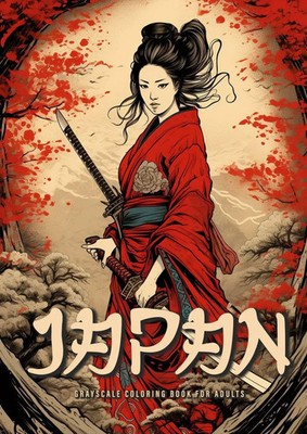 Japan Grayscale Coloring Book for Adults Monsoon Publishing Taschenbuch Englisch