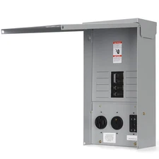 Temporary Power Outlet Panel with 20, 30, and 50-Amp Receptacle Installed,RV ...