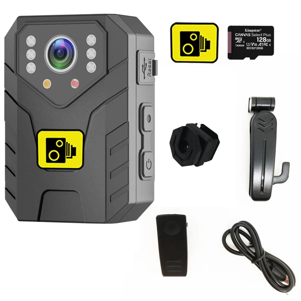 Body Cam Body Worn Camera 128GB Personal Security Safety  1080P Video Recording - Image 2 of 4