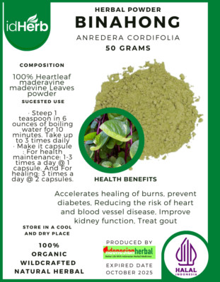 [idHerb] POWDER Binahong Anredera cordifolia Natural Organic Herbal