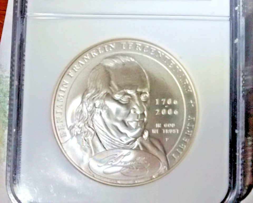 BENJAMIN FRANKLIN SILVER NGC MS 69 - Image 3 of 4