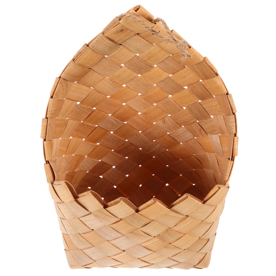 Hanging Flower Basket Wall Decoration Home Wood Chips Woven Hanging