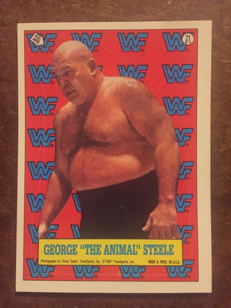 George “The Animal” Steele WWF Wrestlemania III 1987 Topps Sticker