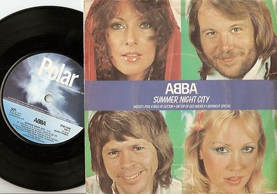 ABBA SUMMER NIGHT CITY & MEDLEY DANISH 45+PS 1978 BJÖRN BENNY AGNETHA FRIDA