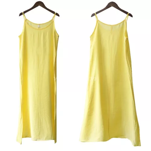 New Women Under Slip Dress Cotton Silk Camisole Full Slip Dress Loose Petticoat - Picture 19 of 33