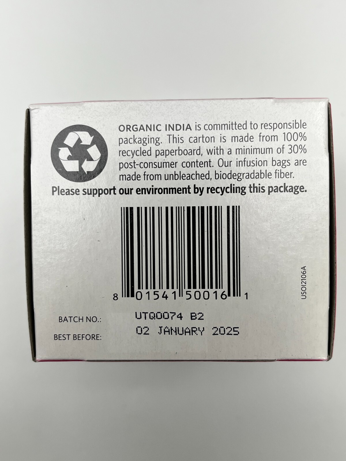 1 Box Organic India Tulsi Sweet Rose Herbal Supplement Tea - 18 bags EXP 01/2025