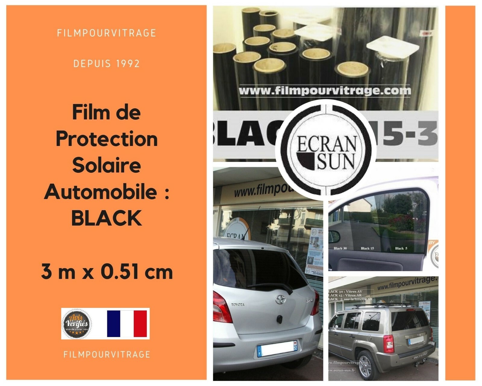 Film protection solaire de voiture 3 m pour voyager au frais en famille