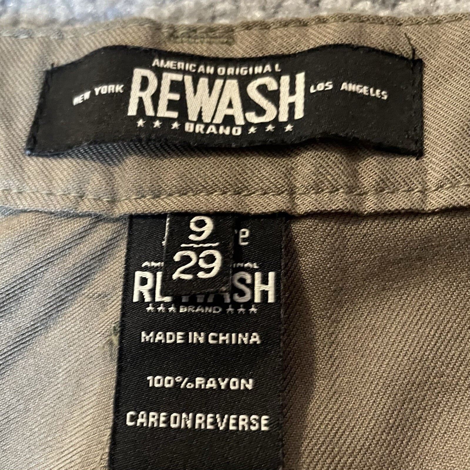 Rewashed Athleisure Pants Joggers Junior’s 9 Pull On Olive Green Elastic Ankle