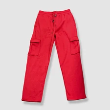 $60 Galaxy by Harvic Men's Red Cargo Drawstring Sweatpants Pants Size XL