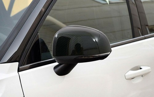 Carbon Fiber Rear View Side Door Mirror Cover Trim 2pcs For Volvo XC40 2019-2021 - Picture 2 of 16
