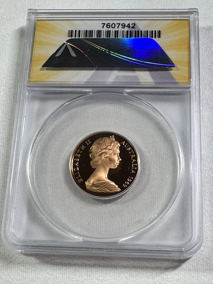 Australia 1969 2 centavos graduado PR 67 DCAM por ANACS Foto 4 de 4