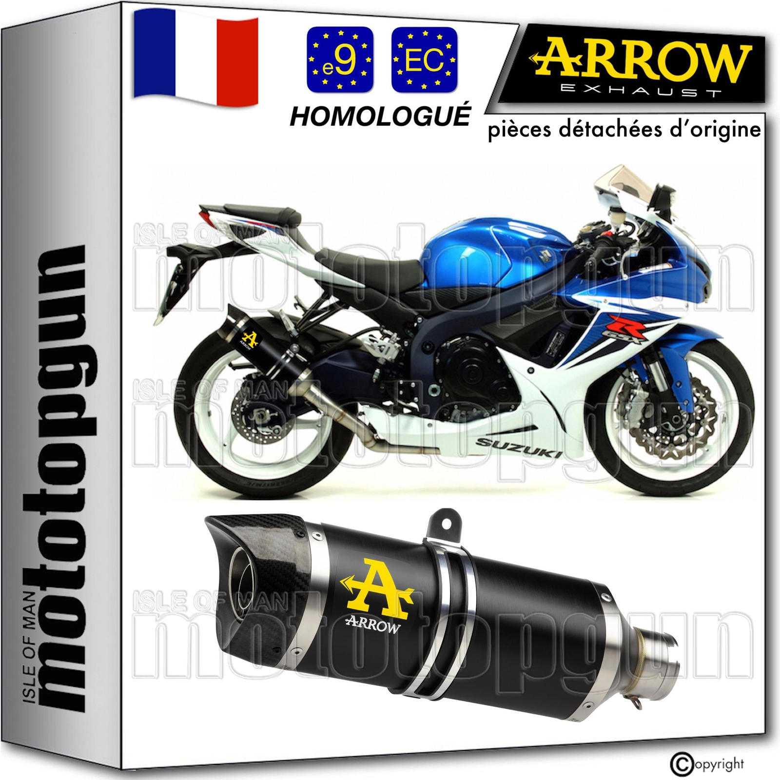Silencieux Arrow Thunder homologué pour réparer votre Suzuki GSX-R 600