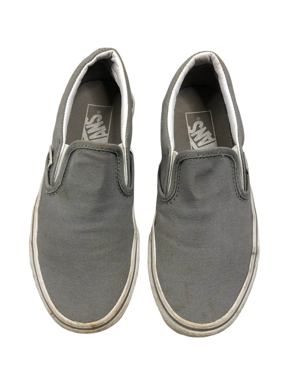 Vans Classic Grey White Slip-On Skate Shoes Men Size 3.5 500714-image