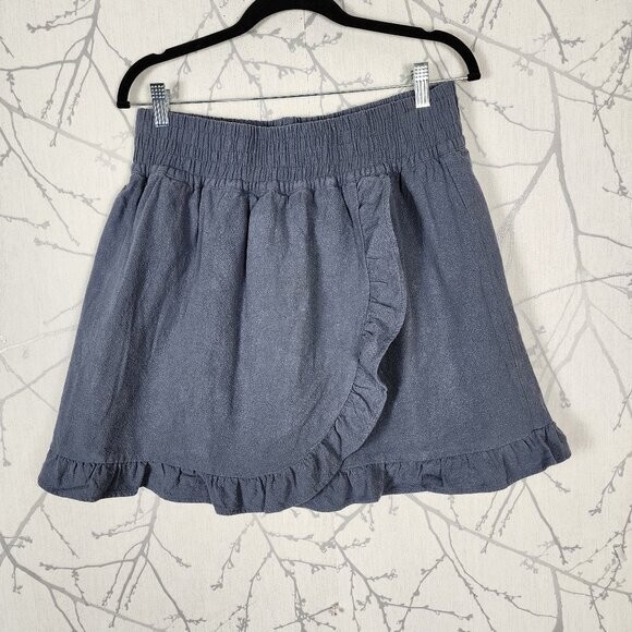 FILA Pantaloncini corti Jackson Rowe blu lino cotone elastico in vita incorporati Donna L