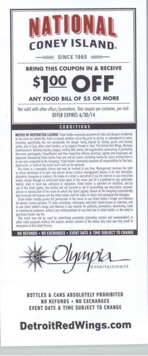Toronto Maple Leafs vs Detroit Red Wings 3/18/2014 Ticket - Henrik Zetterberg - Picture 2 of 2