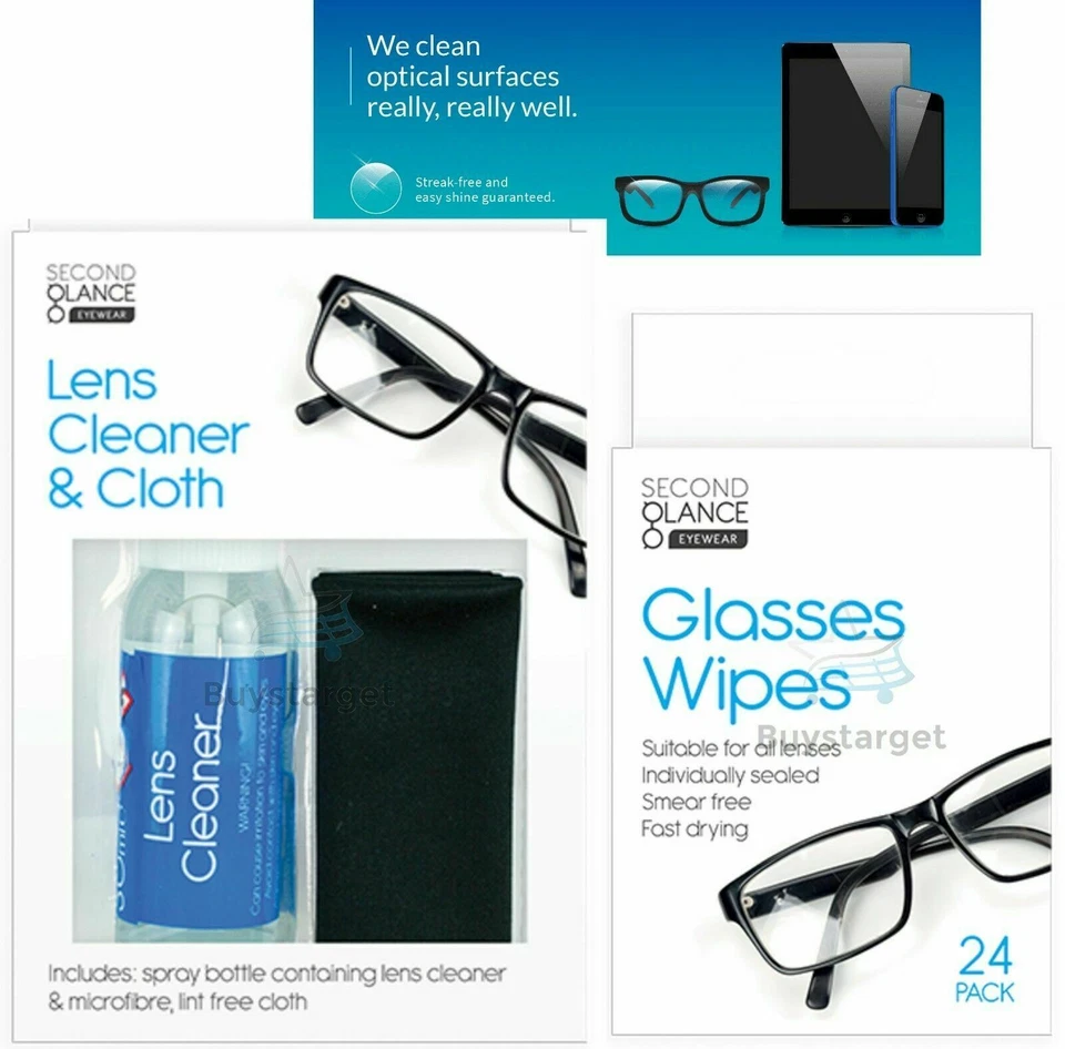 EYEWEAR 👓 Lens Glasses Cleaner & Microfibre Cloth Wipes Spectacle Camera Cleaning Spray