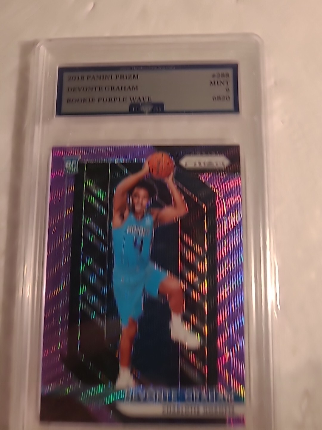 2018-19 Prizm Devonte' Graham Purple Wave Prizm Rookie RC #288 MINT 9
