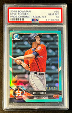 2018 Bowman Chrome Kyle Tucker RC #'d /125 Prospects Aqua Refractor SP PSA 10