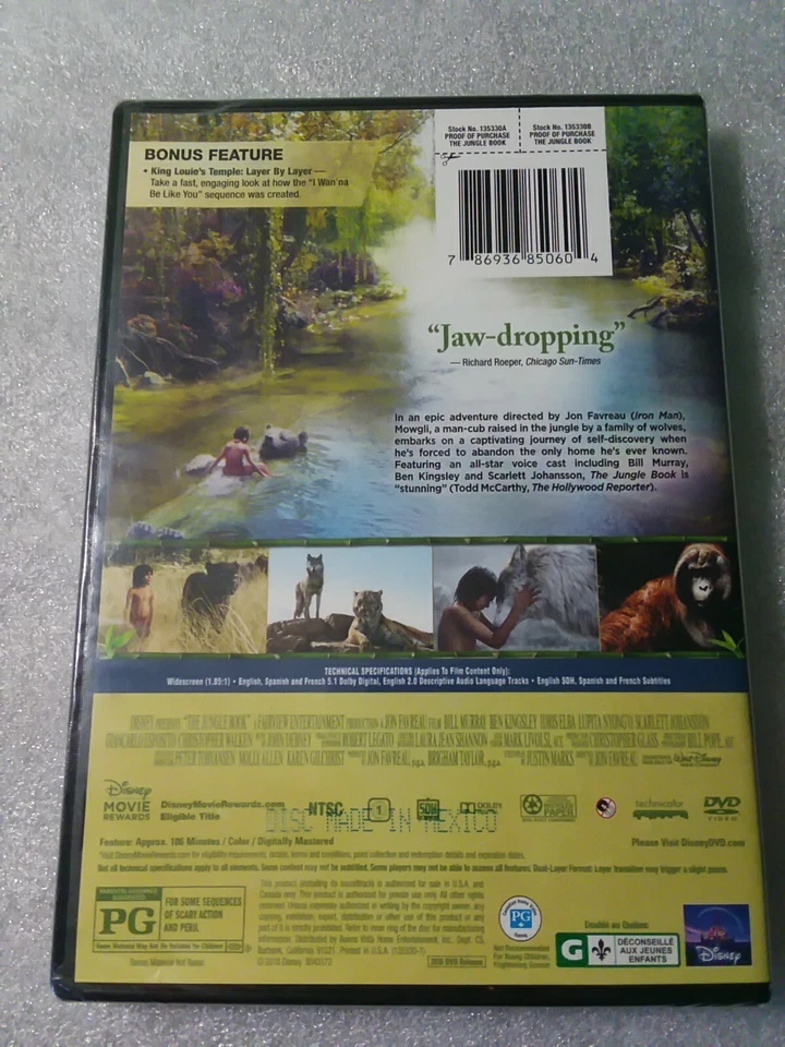 Jungle Book dvd 2016 Sealed With Bonus Features Foto 4 de 4