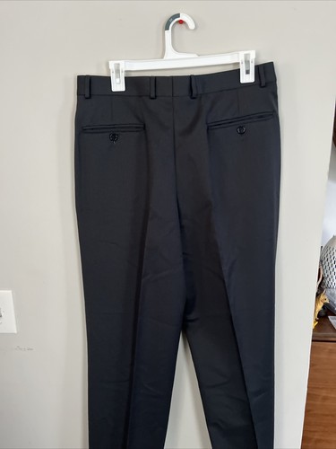 Pantalone elegante uomo Louis Raphael nuovo etichette plissettato grigio scuro 34x34 poli lana bello - Foto 11 di 16