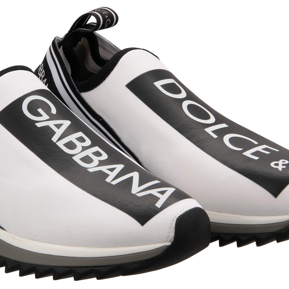 DOLCE GABBANA DG Logo Stripes Slip-On Sneaker Shoes SORRENTO