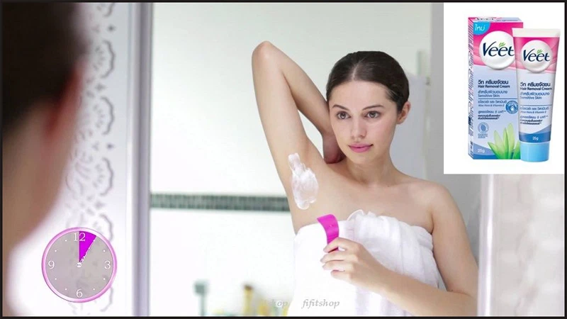 Pack de 4-Crema Depilatoria Veet,Piel Sensible-50gm-Con Aloevera Para Mujer. Foto 2 de 3