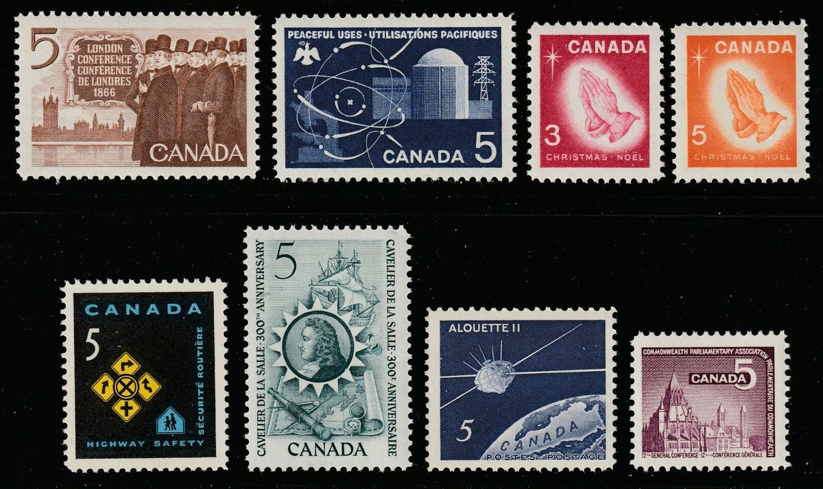 cloudy_moon　OD1966 Canada Year Group 1966, Complete Set of 8 Different Stamps